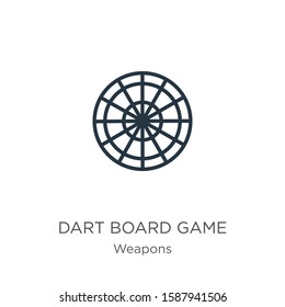 Dart board game icon vector. Trendy flat dart board game icon from weapons collection isolated on white background. Vector illustration can be used for web and mobile graphic design, logo, eps10