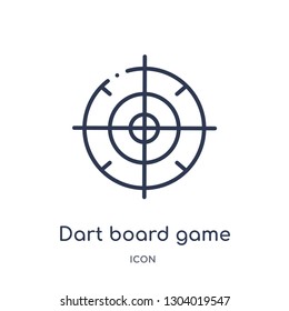 dart board game icon from weapons outline collection. Thin line dart board game icon isolated on white background.