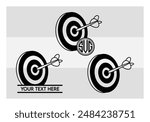 Dart Board, Dart Game, Dart Sports, Dart Silhouette, Target, Clipart, Outline, Vector, Eps