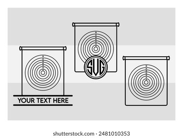 Dart Board, Dart Game, Dart Sports, Dart Silhouette, Target, Clipart, Outline, Vector, Eps