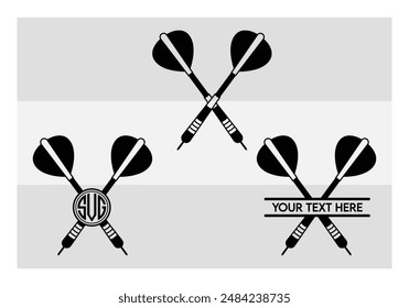 Dart Board, Dart Game, Dart Sports, Dart Silhouette, Target, Clipart, Outline, Vector, Eps