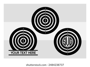 Dart Board, Dart Game, Dart Sports, Dart Silhouette, Target, Clipart, Outline, Vector, Eps