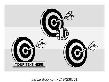 Dart Board, Dart Game, Dart Sports, Dart Silhouette, Target, Clipart, Outline, Vector, Eps