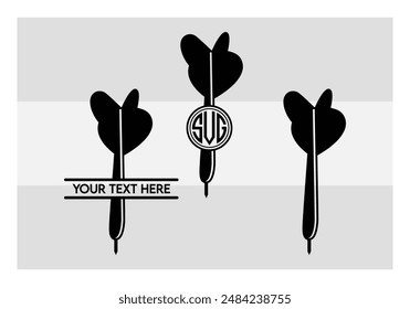 Dart Board, Dart Game, Dart Sports, Dart Silhouette, Target, Clipart, Outline, Vector, Eps