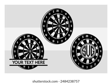 Dart Board, Dart Game, Dart Sports, Dart Silhouette, Target, Clipart, Outline, Vector, Eps