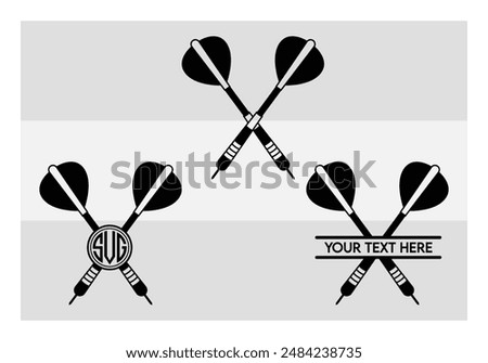 Dart Board, Dart Game, Dart Sports, Dart Silhouette, Target, Clipart, Outline, Vector, Eps