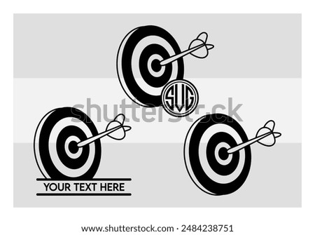 Dart Board, Dart Game, Dart Sports, Dart Silhouette, Target, Clipart, Outline, Vector, Eps