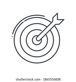 Dart board icon, linear isolated illustration, thin line vector, web design sign, outline concept symbol with editable stroke on white background.