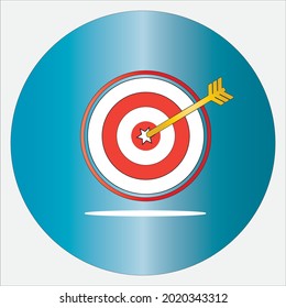 dart board icon in white and red color