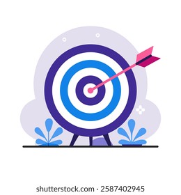 Dart board illustration. Aim, Target, Focus.