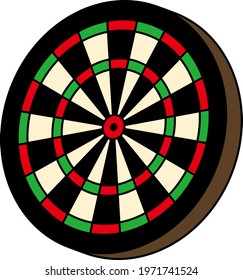 Dart board isolated vector illustration.