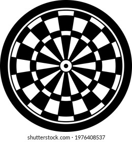 Dart board isolated, vector illustration.