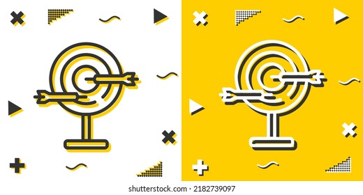 dart board line icon. Simple outline style.dart board linear sign. Vector illustration isolated on white background. Editable stroke EPS 10