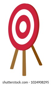Dart board on stand vector cartoon illustration isolated on white background.