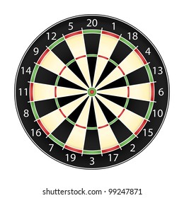 Dart Board Over White Background Realistic Stock Vector (Royalty Free ...