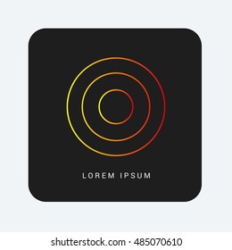 Dart Board Red & Orange gradient attractive line thin icon / logo design