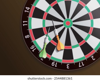 Dart e Dart board mostra um interessante esporte vetor ilustração gráfico EPS 10