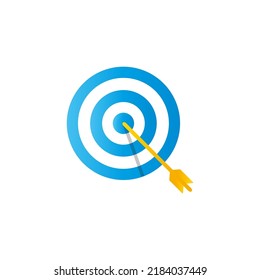 Dart board target with arrow flat design	
