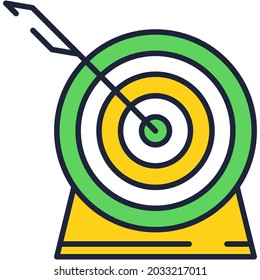 Destino de tablero de dibujo con el vector de icono de precisión de impacto de flecha. Símbolo de tablero. Competencia empresarial, estrategia de consecución de los objetivos de eficiencia