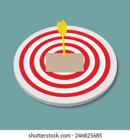 a dart board with target on a blank paper 