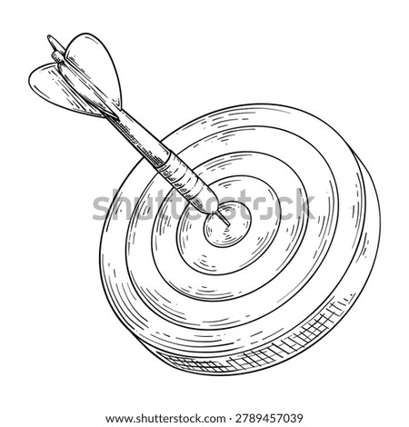 dart board target vector line art drawing illustration