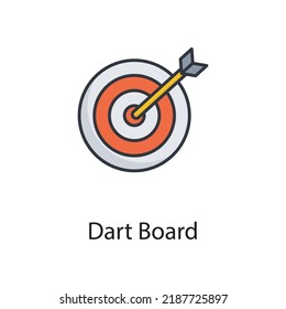 Dart Board vector filled outline Icon Design illustration. Sports And Awards Symbol on White background EPS 10 File