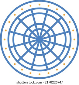 Dart Board vector icon. Can be used for printing, mobile and web applications.