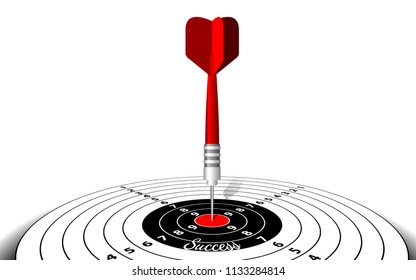 Dart board vector illustration isolated for darts game. Shooting target business solutions concept.