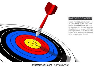 Dart board vector isolated template for business goal. Shooting target success solutions concept.