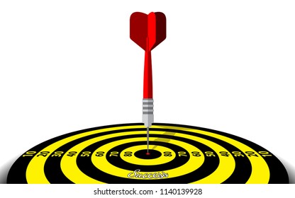 Dart board vector isolated template for business goal. Shooting target success solutions concept.
