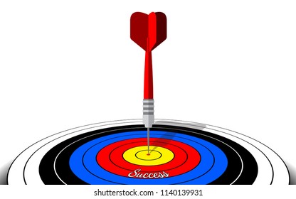 Dart board vector isolated template for business goal. Shooting target success solutions concept.