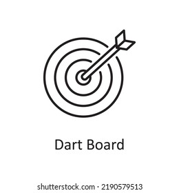 Ilustración de diseño de iconos del contorno vectorial de la placa Dart. Símbolo de deportes y premios sobre fondo blanco Archivo EPS 10