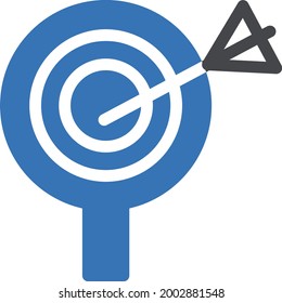 dart board with white background . dartboard is a game start  from pehistorical  .glyph colour  icon.