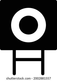 dardo con fondo blanco. dartboard es un comienzo de juego del icono plano pehistórico .glyph.