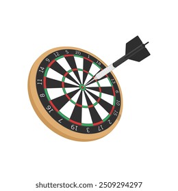 Quadras de dardos. Classic Darts Board com vinte setores preto e branco. Conceito do jogo.