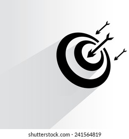 dart, bow on white background, flat and shadow theme