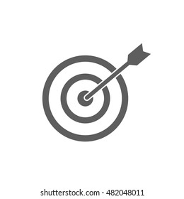 Dart in bullseye isolated on a white background