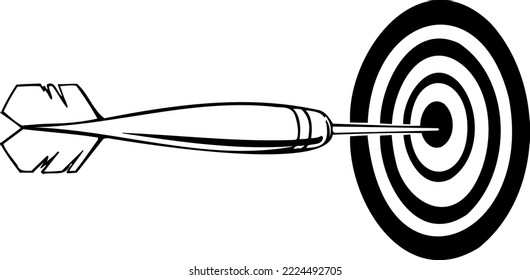 Dart in Bullseye Vector Illustration