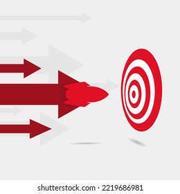 Dart Bussiness Target Concept Rocket Vector Image
