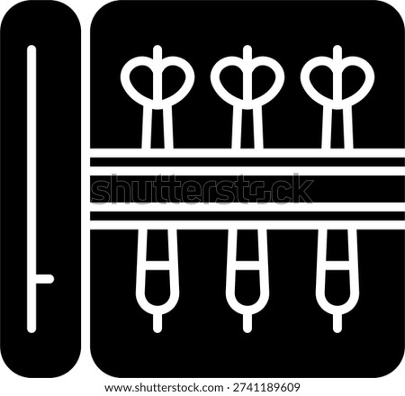 Dart Case Glyph Icon Vector