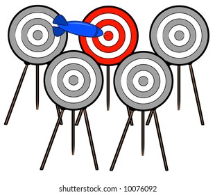 dart choosing the right target among many - vector