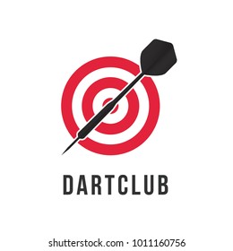 Dart club or contest logo template. Archery with a dart vector