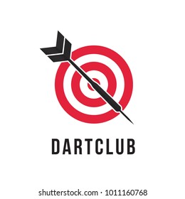 Dart club or contest logo template. Archery with a dart vector