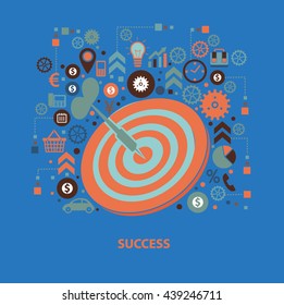 Dart concept design on blue background,vector