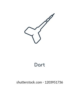 Dart concept line icon. Linear Dart concept outline symbol design. This simple element illustration can be used for web and mobile UI/UX.