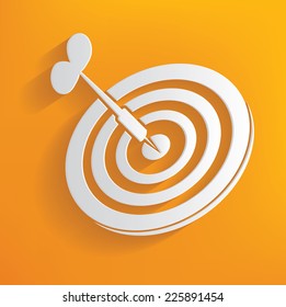 Dart concept on yellow background,clean vector