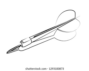 dart contour vector illustration isolated