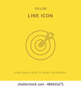 Dart Cute yellow thin line icon / logo Design