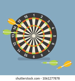 Dart and dartboard, Business concept, Vector illustration