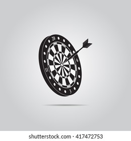 Dart and dartboard vector icon